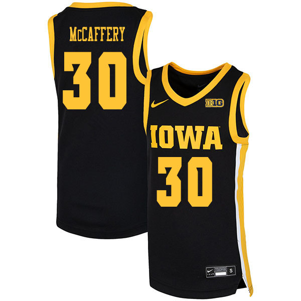 2020 Men #30 Connor McCaffery Iowa Hawkeyes College Basketball Jerseys Sale-Black - Click Image to Close